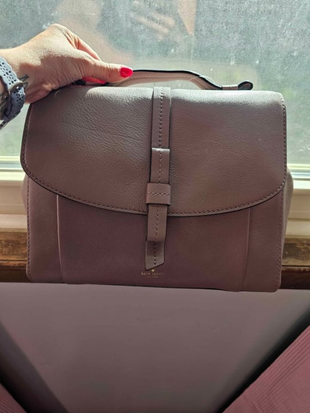 NWT Kate Spade Fleur Randall Street Porcini Leather Crossbody Purse WKRU4614